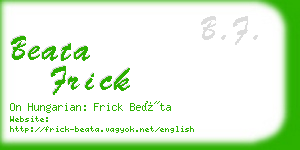 beata frick business card